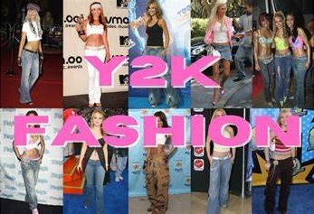 Modelo de estilos de roupas Y2K do anos 2000
